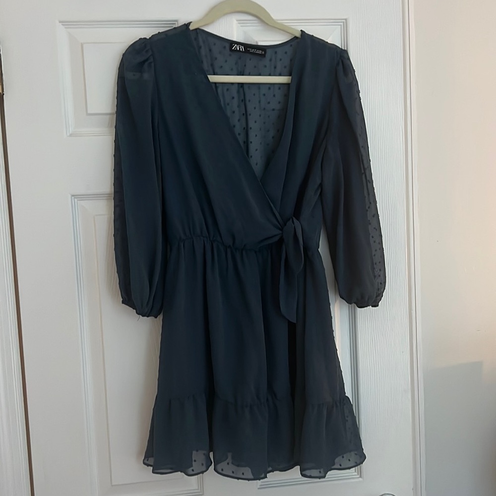 Blue polka dot Zara dress